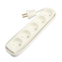 5-stikdåse m/1,5m ledning hvid