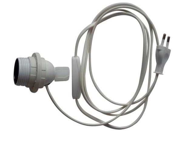 Flaskemontering komplet E27 m/2M ledning