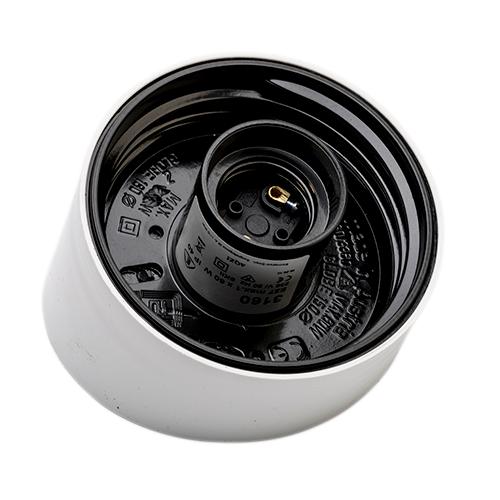 Armatur skrå hvid Ø95 mm IP40