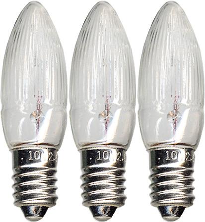 Pære til 9M lyskæde 14V 3W E10 3stk