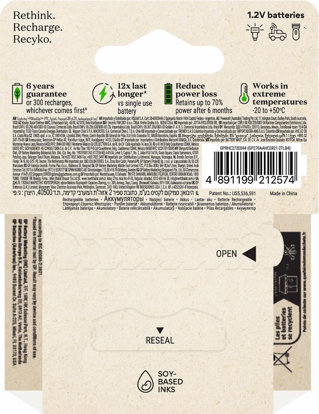 GP Recyko AA-batteri 2600 mAh 4-pak