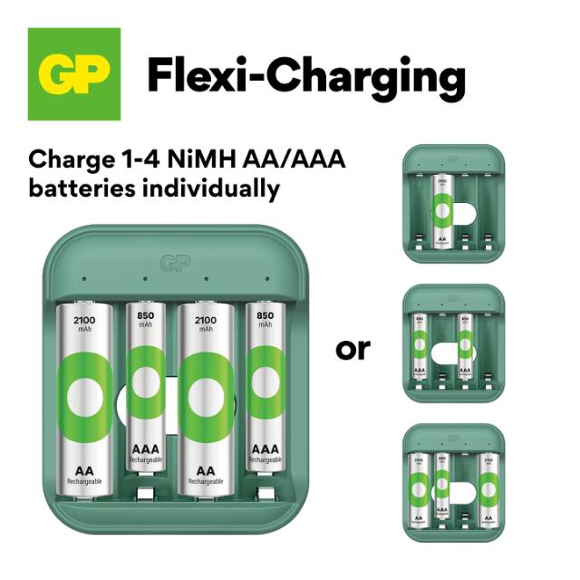 GP standard hurtig batterioplader 4xAA/AAA B423