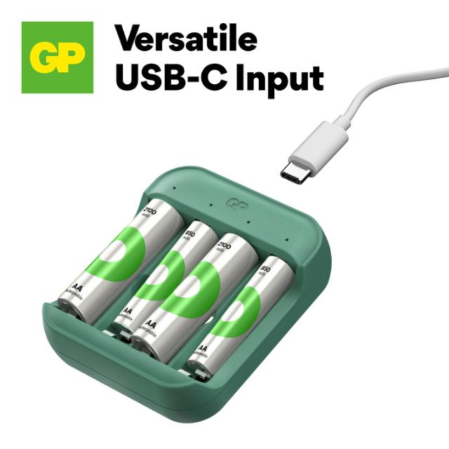 GP standard hurtig batterioplader 4xAA/AAA B423