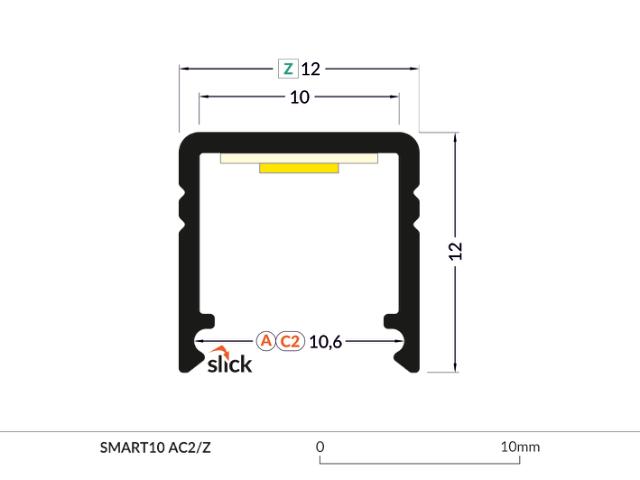 DIOFLEX alu profil SMART10 AC2/Z 2m