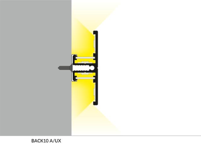 DIOFLEX alu profil BACK10 A/UX 1000 hvid