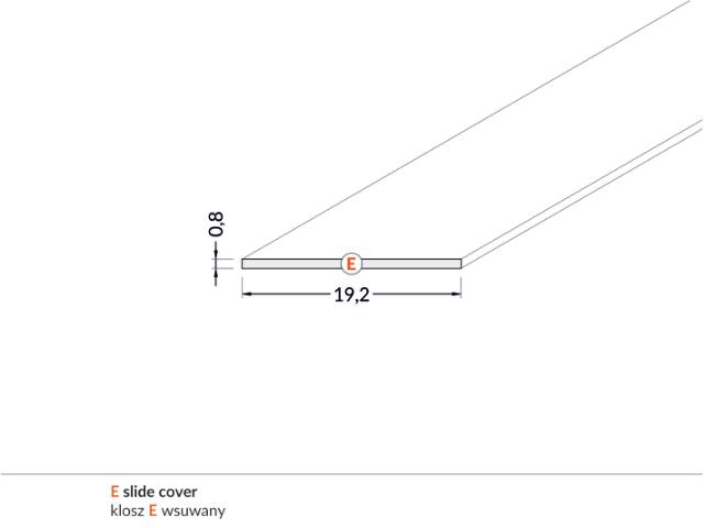 DIOFLEX afdækning E slide opal f/alu profil 2m