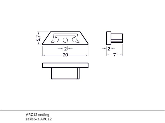 DIOFLEX endestykke ARC12 grå 2 stk