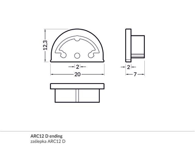 DIOFLEX ARC12 endestykke  D afdækning grå 2 stk