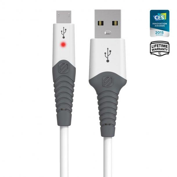 Opladekabel rugged micro USB 1,8m hvid