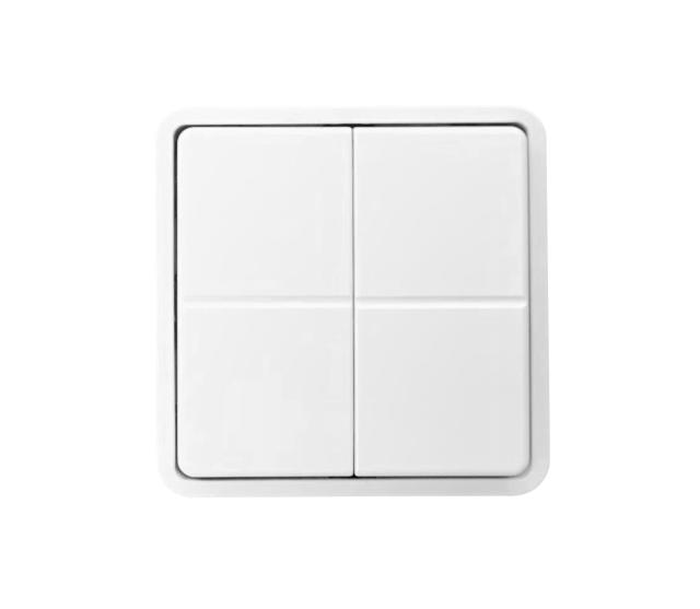 Zigbee 4 tryk batteriløs t/FUGA hvid 