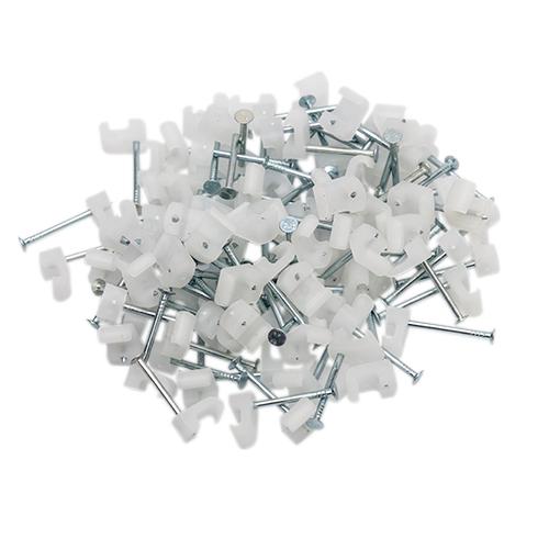 Kabelclips flad 2x4 1 pk. a/100 stk natur