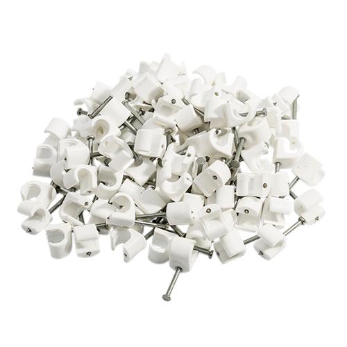 Kabelclips rund C7-10, 25, 1 pk. a/100 stk hvid