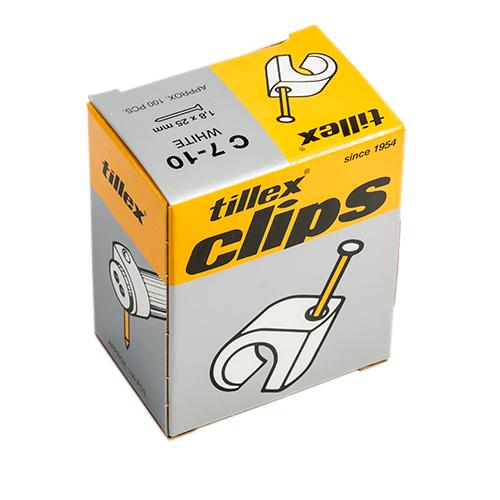 Kabelclips rund C7-10, 25, 1 pk. a/100 stk hvid