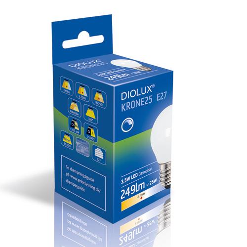 DIOLUX KRONE25 3,5W 927 E27 249lm dæmpbar
