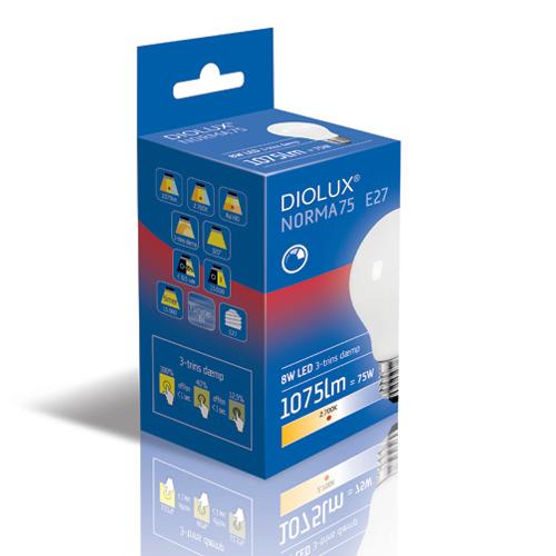 DIOLUX NORMA75 8W 827 E27 1075lm 3-DIM