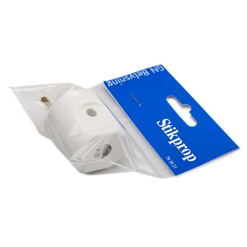 Stikprop m/jord afl. bøjle 16A 230V hvid GN-pak