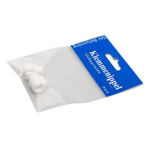 Klemmenippel m/udv. gevind hvid 2 stk. GN-pak