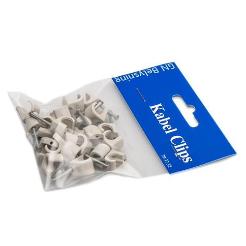 Kabel Clips 7-10 grå 25 stk. rund ledning GN-pak