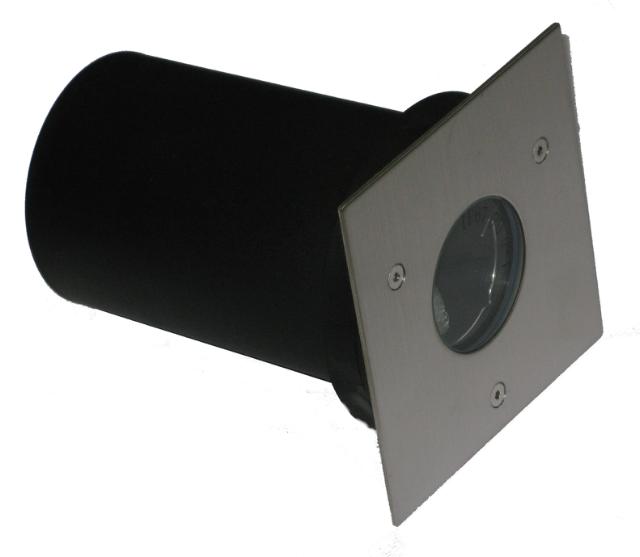 Nedgravningsspot GU10 firk. 115x115 bs stål IP67