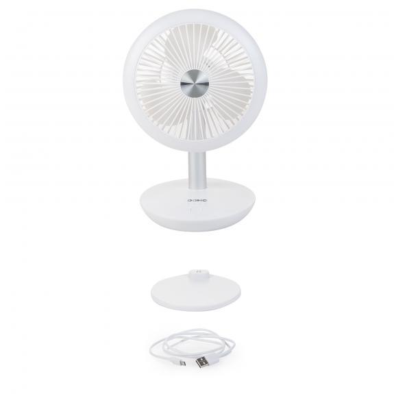 Mini bordventilator genopladelig Ø18cm