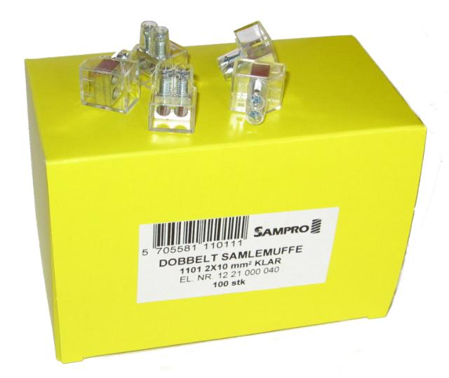 Samlemuffe dobb. 10mm2 klar 100 stk SAMPRO