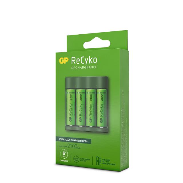GP standard hurtig batterioplader 4xAA/AAA