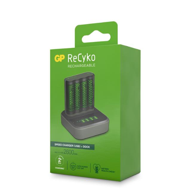 GP hurtig batterioplader m/dock