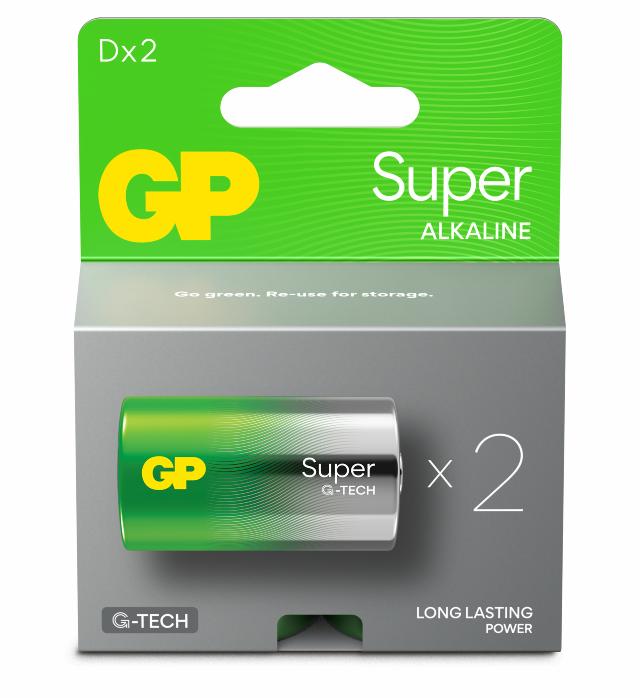 GP Super Alkaline D batt. LR20 2-pak