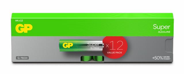 GP Super Alkaline LR6 AA 1,5V 12 stk.