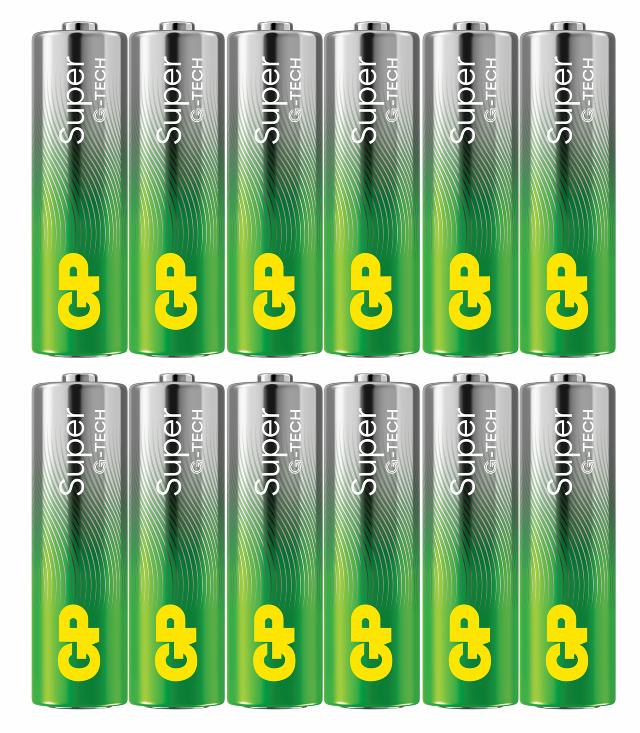 GP Super Alkaline LR6 AA 1,5V 12 stk.