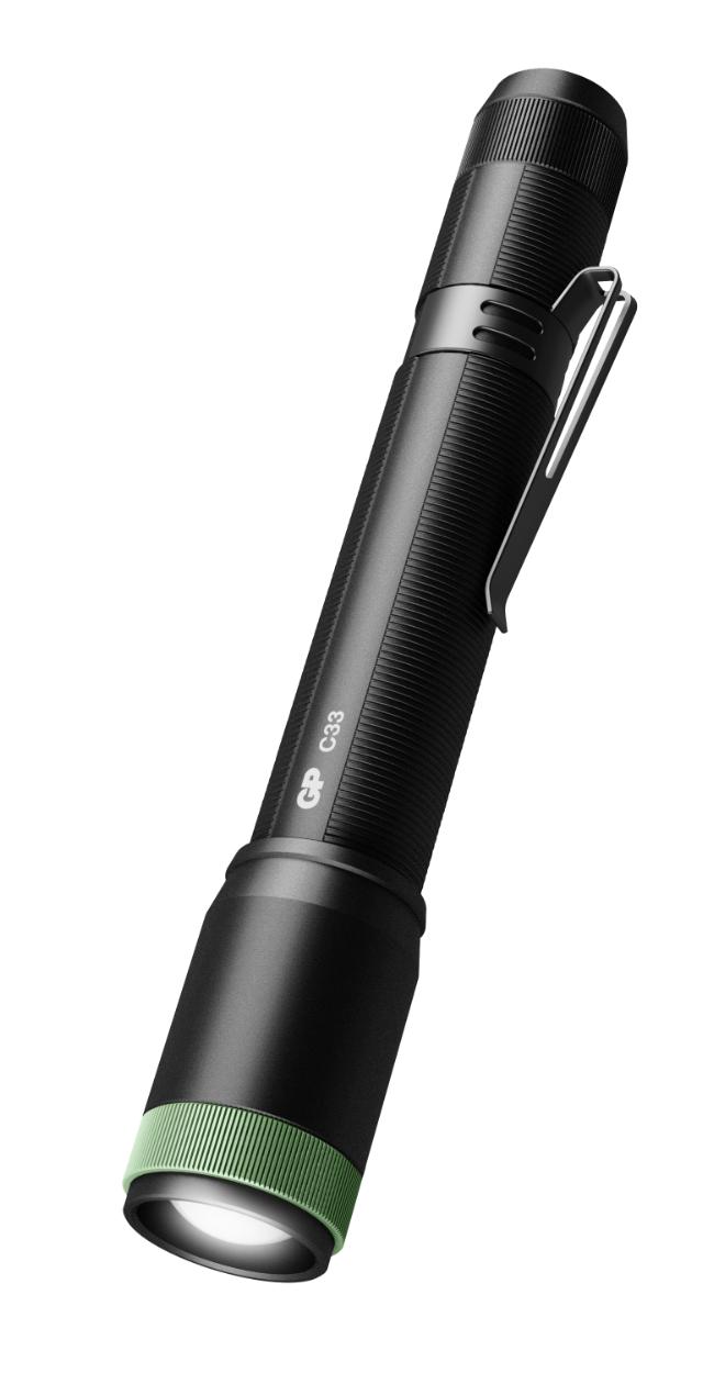 GP lommelygte C33 LED 150lm m/sidelys 2xAA, inkl