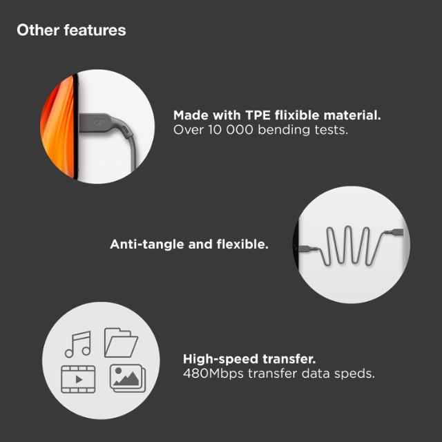 GP USB-opladekabel USB-C til Apple Lighting 1M