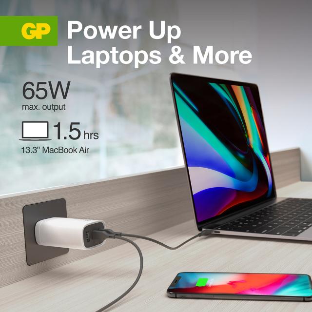 GP Stikkontakt opladeadaptor USB og 2xUSB-C 65W