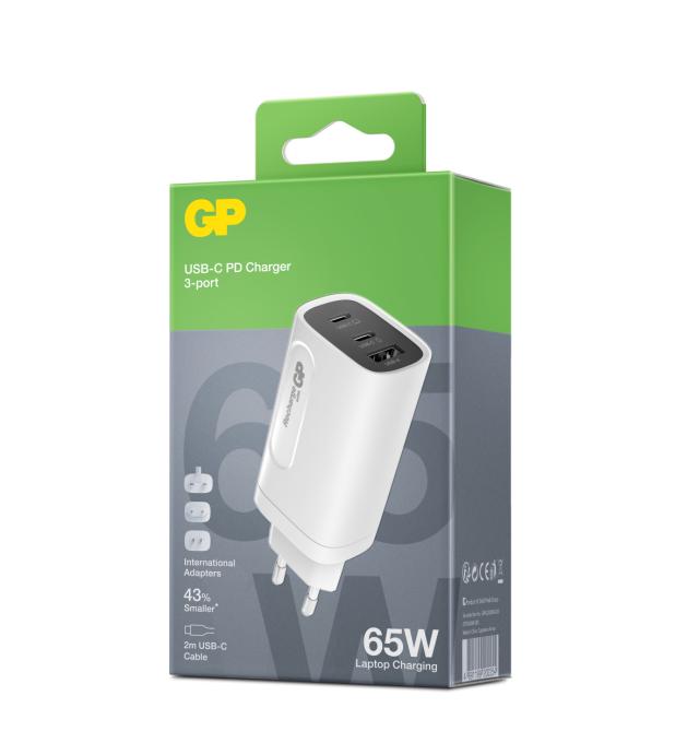 GP Stikkontakt opladeadaptor USB og 2xUSB-C 65W