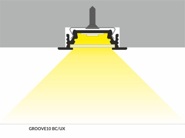 DIOFLEX Alu profil GROOVE10 BC/UX indbyg 2m 24x7mm