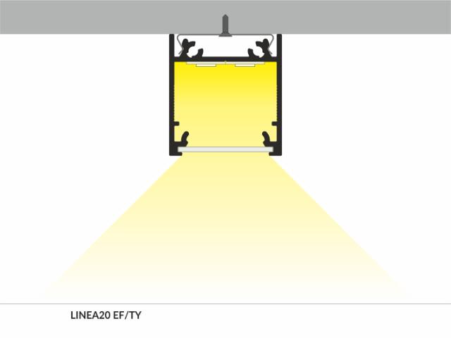 DIOFLEX Alu profil LINEA20 EF/TY 1m 23x25,1mm