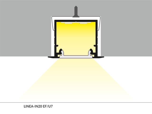 DIOFLEX Alu profil LINEA-IN20 EF/U7 2m 30x20,4mm