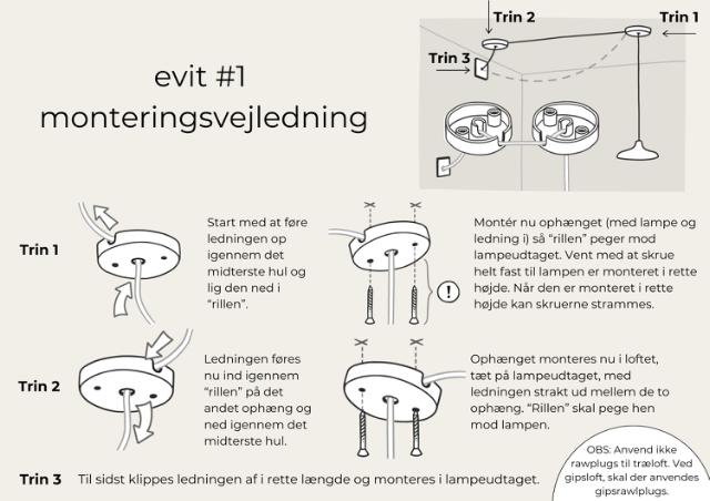 Evit lampeophæng nr. 1 Ø50 mm, hvid