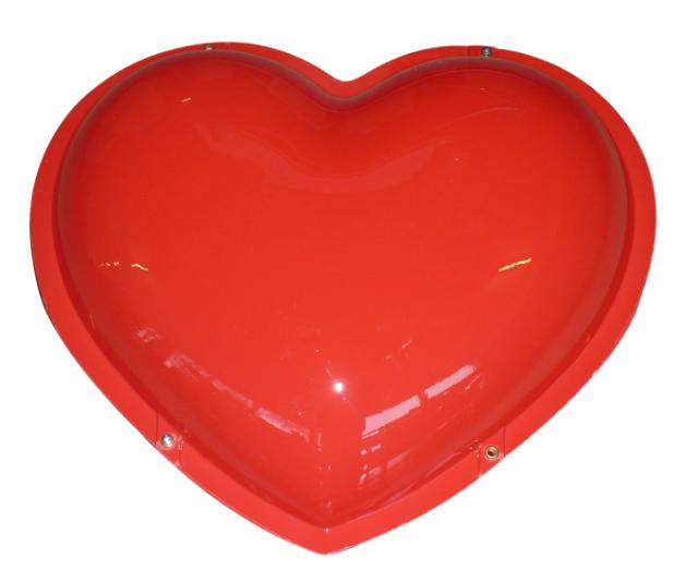 Julehjerte rød 60CM (to skaller + 4 skruer)