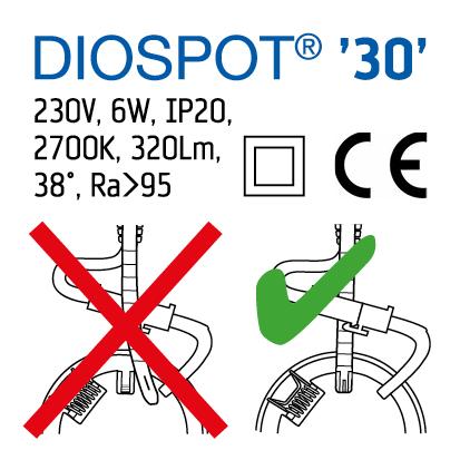 DIOSPOT 30 mat hvid rund 6W 927 320lm 38°