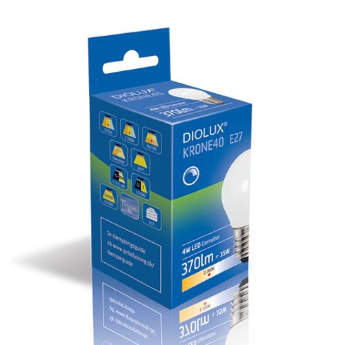 DIOLUX KRONE40 4W 927 E27 370lm dæmpbar