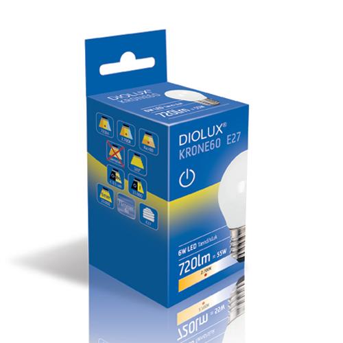 DIOLUX KRONE60 6W 827 E27 720lm tænd/sluk