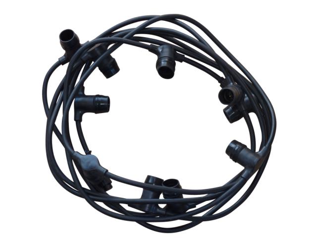 Lyskæde 7,5m m/ 10xE27 2x1,5mm2 IP44 230V