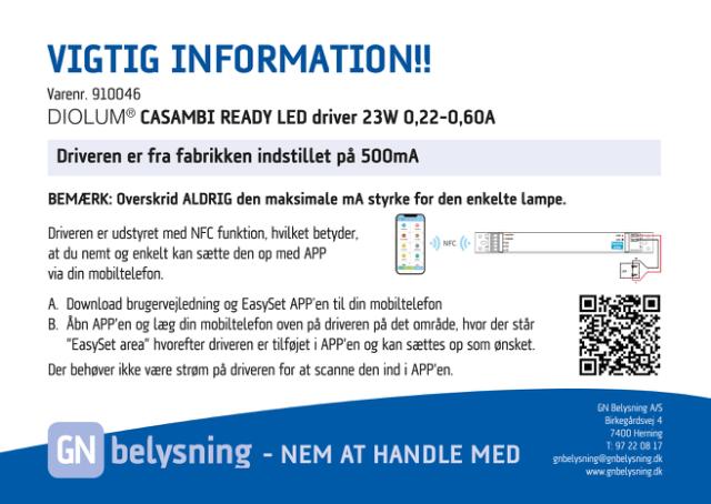 DIOLUM LED driver 23W Casambi ready 0,22-0,60A
